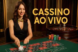 Jogador em mesa de blackjack ao vivo.